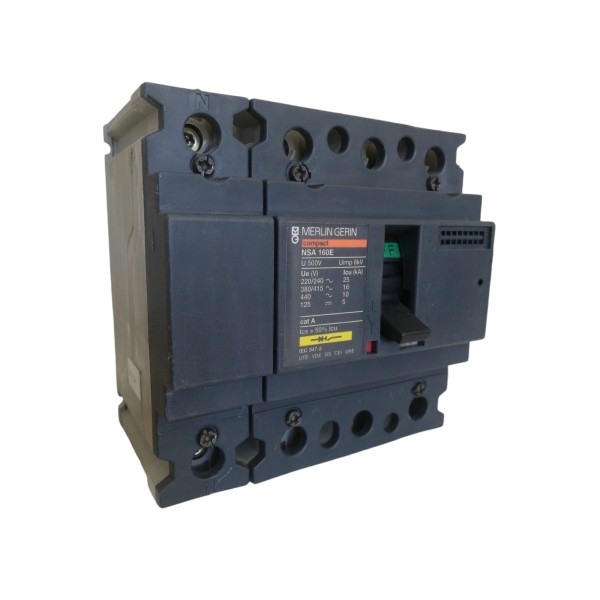 Schneider/merlin gerin circuit breaker nsa160e 3p+n tr80 80a 16ka